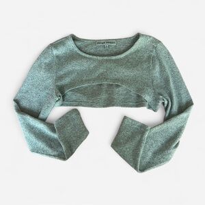 Almost Famous Gray Crop Top/Cardigan